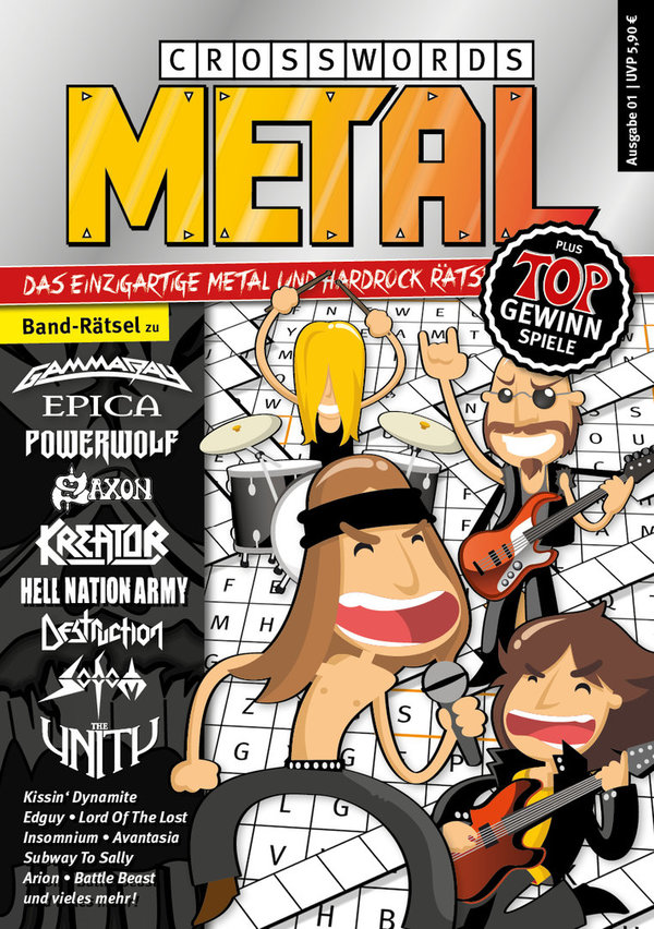 Metal Crosswords Ausgabe 1 – Rätselmagazin für Metalheads und Hardrock-Fans!